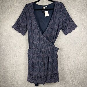 Tularosa Dress Womens Medium Rocky Wrap Eyelet Whimisgoth Witchy Dark Academia